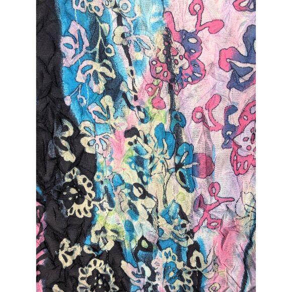 ALBERTO MAKALI Signature Crinkle Shirt Artsy Boho Hippie Psychedelic Mesh Medium - Picture 2 of 6